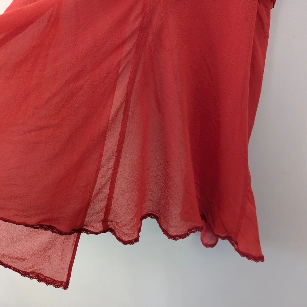 Vintage Victoria's Secret Silk Front Tie‎ Babydoll Lingerie Slip